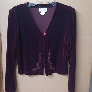 Enfocus Studio Burgundy Velvet Top